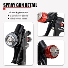 Load image into Gallery viewer, AEROPRO Tools A608 HVLP Air Spray Gun, 1.3mm Nozzle, 600cc Plastic Cup, Auto Paint Spray Gun, Automotive Paint Gun, Body Repair Paint Spray Guns, Car Paint Gun for Touch Up, Primer, Top Coat, black_1892
