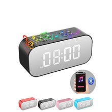 Load image into Gallery viewer, AFK Alarm Clock with Bluetooth Speaker for Bedroom/Office,Small Digital Clock for Heavy Sleepers Adults,Teens,Kids with Dual Alarms,Mirror LED Display,Hands-Free Calling., Black_1
