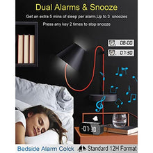 Load image into Gallery viewer, AFK Alarm Clock with Bluetooth Speaker for Bedroom/Office,Small Digital Clock for Heavy Sleepers Adults,Teens,Kids with Dual Alarms,Mirror LED Display,Hands-Free Calling., Black_8247
