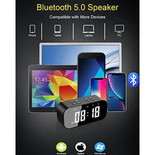 Load image into Gallery viewer, AFK Alarm Clock with Bluetooth Speaker for Bedroom/Office,Small Digital Clock for Heavy Sleepers Adults,Teens,Kids with Dual Alarms,Mirror LED Display,Hands-Free Calling., Black_8248
