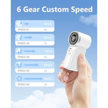 Load image into Gallery viewer, AGEYOU Portable Handheld Mini Fan, 6 Gear Wind, Hand Small Travel Personal Held Fans, Rechargeable Turbo Fan, Gifts for Women Men, for Camping Vacation Outdoor (white)_25
