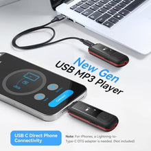 Load image into Gallery viewer, AGPTEK 16GB USB C MP3 Player, A55S 2 in 1 Type-C &amp; USB Stick Music Player, Black_2288
