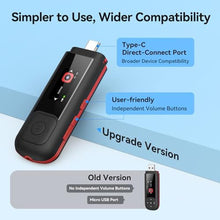 Load image into Gallery viewer, AGPTEK 16GB USB C MP3 Player, A55S 2 in 1 Type-C &amp; USB Stick Music Player, Black_2290

