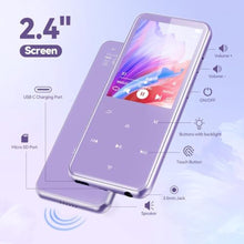 Load image into Gallery viewer, AGPTEK 32GB MP3 Player with Bluetooth, M3 2.4'' Player with Speaker, Purple_97
