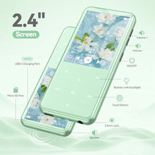 Load image into Gallery viewer, AGPTEK 64GB MP3 Player with Bluetooth, M3 2.4'' Player with Speaker, Green_138
