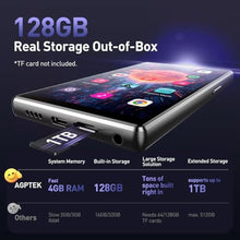Load image into Gallery viewer, AGPTEK T09 5'' 128GB MP3 Player with Bluetooth and WiFi, Andriod 13 Player, Black_1721
