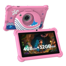 Load image into Gallery viewer, Aheadthink 7-inch Kids Tablet for Toddlers, Android 12, 4GB RAM, 32GB ROM, WiFi, Bluetooth, Safe Eye Protection IPS Screen, Parental Controls, Dual Camera, Transparent Case for Education &amp; Gaming, Pink_1
