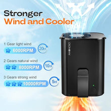Load image into Gallery viewer, AI Portable Personal Waist Neck Rechargeable Fan, 3-Speed 10000RPM Brushless Motor Desktop Fan Hands-Free Neck Hanging Fans, 20-Hour Runtime, Wearable Portable Fans for Camping and Worksites, BLACK_4096
