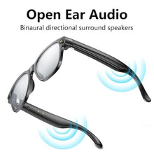Load image into Gallery viewer, AI Smart Glasses with Camera HD 8MP 1200P Video Recording Translation Polarized Sunglasses with Earbuds Music Control Open Ear Speaker Reading Photography Glasses for Driving Hiking Meeting Travel, clearlenses_841
