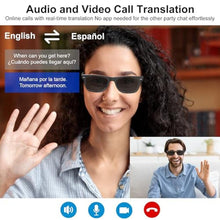Load image into Gallery viewer, AI Smart Glasses with Chat GPT for Women and Men, Bluetooth Translation Glasses with 164 Languages, Open Ear Audio with Mic &amp; Speakers, Hands-Free Calls, UV Protection &amp; Anti-Blue Light, White_735
