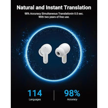 Load image into Gallery viewer, Ai Translation Earbuds Real Time, 144 Languages Translator Earbuds with 5 Translation Modes, Translating Earbuds for Travel/Business/Learning, Audifonos Traductores Ingls Espaol - White_1682
