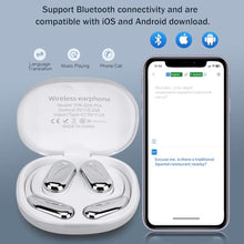 Load image into Gallery viewer, AI Translation Earbuds Real Time, Bluetooth 5.4 Wireless Headphones, 144 Languages &amp; Accents, Battery with LED Case, Wireless Translating Earbuds for Travel Business Learning (White)_10
