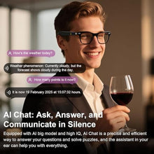 Load image into Gallery viewer, AI Translation Smart Glasses for Women Men, Blue Light Lenses Glasses, Bluetooth Audio Glasses with Speakers, Real-Time Translation(160+ Languages), AI Music Eyeglasses for Business/Travel/Study-Clear, BlackMZ_1726
