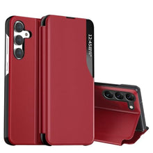 Load image into Gallery viewer, AICase for Galaxy S24 Case,PU Leather Smart Window S-View Flip Kickstand Cover with Auto Wake/Sleep for Samsung Galaxy S24 5G 6.1" 2024_5 Red_1
