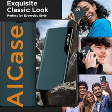Load image into Gallery viewer, AICase for Galaxy S24 Plus Case,PU Leather Smart Window S-View Flip Kickstand Cover with Auto Wake/Sleep for Samsung Galaxy S24 Plus 5G 6.6" 2024_1 Teal_7603
