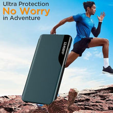 Load image into Gallery viewer, AICase for Galaxy S24 Plus Case,PU Leather Smart Window S-View Flip Kickstand Cover with Auto Wake/Sleep for Samsung Galaxy S24 Plus 5G 6.6" 2024_1 Teal_7604

