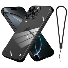 Load image into Gallery viewer, aidvaia Frameless Phone case Compatible with iPhone 16 Pro Max Case Transparent Electroplated Black Frameless Design with Camera Lens Protection case, TransparentClearPlatingBlack_1
