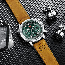 Load image into Gallery viewer, AIMES Mens Watches for Men Casual Chronograph Waterproof Sport Military Watch Analog Quartz Movement Stylish Luxury Dress Wrist Watch Elegant Gift Watch for Men, S-silver green, Fashion Luxury_1422
