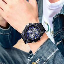 Load image into Gallery viewer, AIMES Military Watches for Men Tactical Waterproof Outdoor Sports Watch Analog Digital Multifunction Dual Display Mens Wristwatch (Blue Black), Blueblack_122

