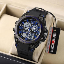 Load image into Gallery viewer, AIMES Military Watches for Men Tactical Waterproof Outdoor Sports Watch Analog Digital Multifunction Dual Display Mens Wristwatch (Blue Black), Blueblack_123
