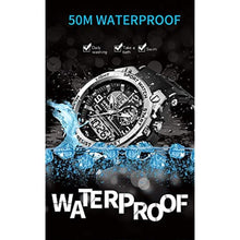 Load image into Gallery viewer, AIMES Military Watches for Men Tactical Waterproof Outdoor Sports Watch Analog Digital Multifunction Dual Display Mens Wristwatch (Blue Black), Blueblack_124
