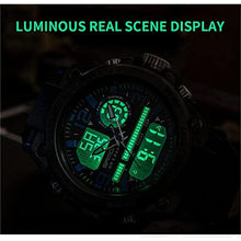 Load image into Gallery viewer, AIMES Military Watches for Men Tactical Waterproof Outdoor Sports Watch Analog Digital Multifunction Dual Display Mens Wristwatch (Blue Black), Blueblack_125
