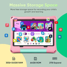 Load image into Gallery viewer, aiprotablet Kids Tablet, Android 16 Tablet for Kids 10 inch Octa-Core 2.2GHz with Case, 30GB RAM 64GB ROM, 2TB Expand, Parental Control, Dual Camera, BT, WiFi, with Keyboard Mouse Stylus, Gift (Pink)_2259
