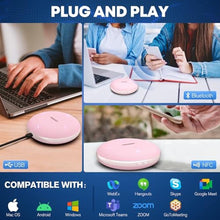 Load image into Gallery viewer, AISPEECH M4 Bluetooth Speakerphone Conference Speaker and Microphone with AI Noise Reduction GPT Transcription Speakers for Computer Desktop 360 Voice Pickup at Home Office for Teams/Zoom, Pink, MPINK_6348
