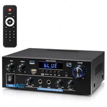 Load image into Gallery viewer, AK55 Stereo Amplifier Home Audio, Bluetooth 5.0 Max 600W Power Stereo Receivers 2.0 Channel Audio Amplifier for Speaker W/Remote Control/AUX/RCA/Echo/USB/2 MIC in for Home Party, Karaoke, Black_1

