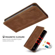 Load image into Gallery viewer, AKABEILA Google Pixel 9/9 Pro Protective PU Leather Flip Case with Stand, Magnetic, Card Slot, Light Brown_21
