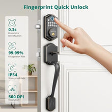 Load image into Gallery viewer, AkaGear DS10 Keyless Entry Door Lock with Handle Set - Fingerprint Deadbolt, Electronic Keypad Deadbolt, Smart Locks for Front Door, Auto-Lock &amp; One Touch Locking - Oil Rubbed Bronze, OilRubbedBronze_5936
