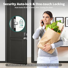 Load image into Gallery viewer, AkaGear DS10 Keyless Entry Door Lock with Fingerprint, Electronic Keypad, 2 Keys, Auto-Lock &amp; One Touch Locking, Easy Installation, Satin Nickel, SNickel_5339
