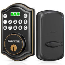 Load image into Gallery viewer, AkaGear Keyless Entry Door Lock with Keypad - Smart Deadbolt for Front Door with 2 Keys - Auto Lock - Easy Installation - DS10 Mini (Oil Rubbed Bronze), OilRubbedBronze_1
