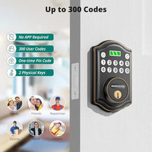 Load image into Gallery viewer, AkaGear Keyless Entry Door Lock with Keypad - Smart Deadbolt for Front Door with 2 Keys - Auto Lock - Easy Installation - DS10 Mini (Oil Rubbed Bronze), OilRubbedBronze_5319
