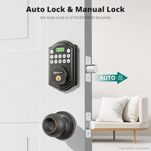 Load image into Gallery viewer, AkaGear Keyless Entry Door Lock with Keypad - Smart Deadbolt for Front Door with 2 Keys - Auto Lock - Easy Installation - DS10 Mini (Oil Rubbed Bronze), OilRubbedBronze_5321
