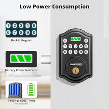 Load image into Gallery viewer, AkaGear Keyless Entry Door Lock with Keypad - Smart Deadbolt for Front Door with 2 Keys - Auto Lock - Easy Installation - DS10 Mini (Matte Black), MatteBlack_5763
