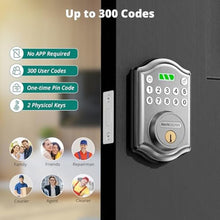 Load image into Gallery viewer, AkaGear Keyless Entry Door Lock with Keypad - Smart Deadbolt for Front Door with 2 Keys - Auto Lock - Easy Installation - DS10 Mini (Satin Nickel), SatinNickel_5352
