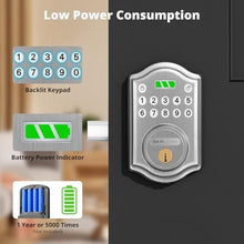 Load image into Gallery viewer, AkaGear Keyless Entry Door Lock with Keypad - Smart Deadbolt for Front Door with 2 Keys - Auto Lock - Easy Installation - DS10 Mini (Satin Nickel), SatinNickel_5353

