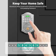 Load image into Gallery viewer, AkaGear Keyless Entry Door Lock with Keypad - Smart Deadbolt for Front Door with 2 Keys - Auto Lock - Easy Installation - DS10 Mini (Satin Nickel), SatinNickel_5355
