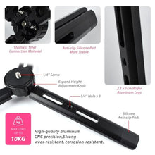 Load image into Gallery viewer, Akeipho Adjustable Aluminum Mini Tripod - Desktop Tabletop Stand for DSLR Cameras, Zhiyun Weebill/Smooth/Crane, DJI Ronin S/SC/RSC/RS, Osmo Mobile, Stabilizer Handle (4-Level Adjustable), Black_6370
