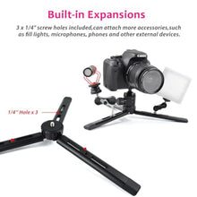 Load image into Gallery viewer, Akeipho Adjustable Aluminum Mini Tripod - Desktop Tabletop Stand for DSLR Cameras, Zhiyun Weebill/Smooth/Crane, DJI Ronin S/SC/RSC/RS, Osmo Mobile, Stabilizer Handle (4-Level Adjustable), Black_6372
