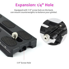 Load image into Gallery viewer, Akeipho Aluminum Quick Release Plate 120mm for DJI Ronin SC Gimbal,Camera Mounting Plate Compatible Arca-Swiss with 1/4" Hole for Gimbal Stabilizer Tripod, black_6354
