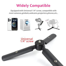 Load image into Gallery viewer, Akeipho Mini Tabletop Tripod for Gimbal/DSLRs, Desktop Tripod Stand Handle Grip for DJI Ronin S/SC, Zhiyun Weebill S/Smooth, Osmo Mobile with Extended 1/4" Screw Holes, Black_6368
