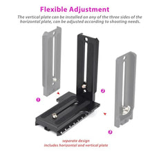 Load image into Gallery viewer, Akeipho Vertical Mount L Bracket for Zhiyun Weebill-S Crane 2/3S DJI Ronin-S, Quick Release L Vertical Plate with Counterweights for Zhiyun Gimbal Stabilizer, Black_5620
