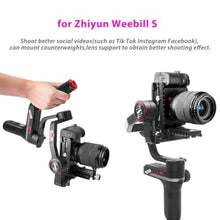 Load image into Gallery viewer, Akeipho Vertical Mount L Bracket for Zhiyun Weebill-S Crane 2/3S DJI Ronin-S, Quick Release L Vertical Plate with Counterweights for Zhiyun Gimbal Stabilizer, Black_5621
