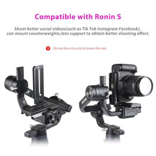 Load image into Gallery viewer, Akeipho Vertical Mount L Bracket for Zhiyun Weebill-S Crane 2/3S DJI Ronin-S, Quick Release L Vertical Plate with Counterweights for Zhiyun Gimbal Stabilizer, Black_5622
