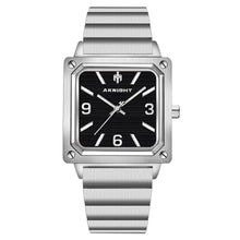 Load image into Gallery viewer, AKNIGHT Watches for Men Quartz Movement Watch, Waterproof Luminous Men's Watch, Stainless Steel Strap Business Watches, Square-Black_2327
