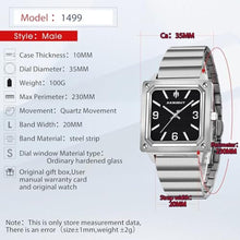 Load image into Gallery viewer, AKNIGHT Watches for Men Quartz Movement Watch, Waterproof Luminous Men's Watch, Stainless Steel Strap Business Watches, Square-Black_2330
