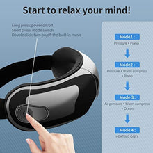 Load image into Gallery viewer, ALASKA BEAR Eye Massager Heat and Compression, Warm Therapy Mask, Temple Facial Massage for Eye Strain, Dry Eyes, BlackvisionWindow_948
