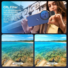Load image into Gallery viewer, ALILUSSO 52mm Polarizing Filter for iPhone, Circular Polarized Lens with Upgraded Clip,Rotatable Cpl Filter Compatible with iPhone 16/15/14/13 Pro Max Samsung Moto Google TCL Phone_1482
